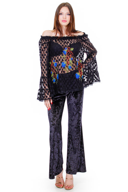 Bluza tull cu broderie  Liza Panait Liza Panait Online Boutique